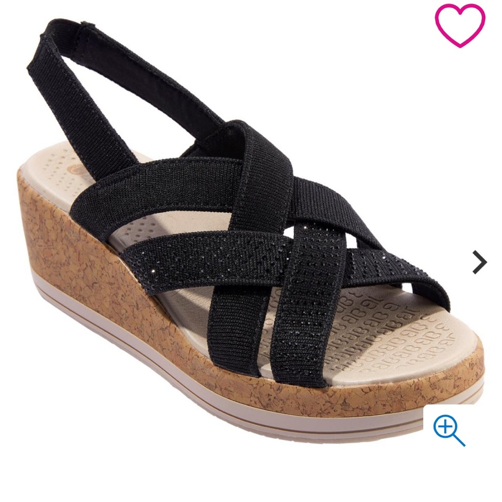 Bzees Black Ritz Sparkle sandals size 9 NIB